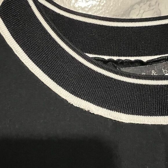 NEW Rag & bone Thatch Dress Size XS Short Sleeves Black White Edges High Low - Picture 6 of 9